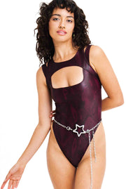 Ace Bodysuit in Purple Snake