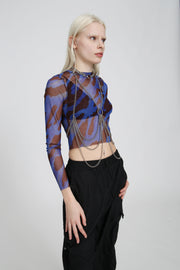 Night Wave Mesh Top