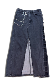 Upcycled Long Jeans Skirt