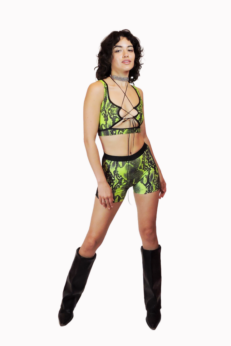Green Snake Booty Shorts