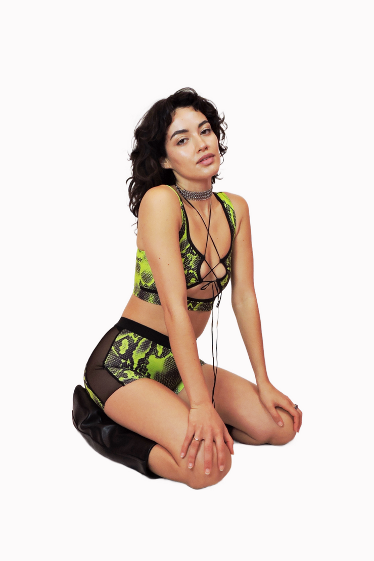Green Snake Booty Shorts