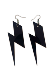 Black lightning shaped statement earrings.
