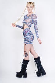 Blue Ice Mesh Top