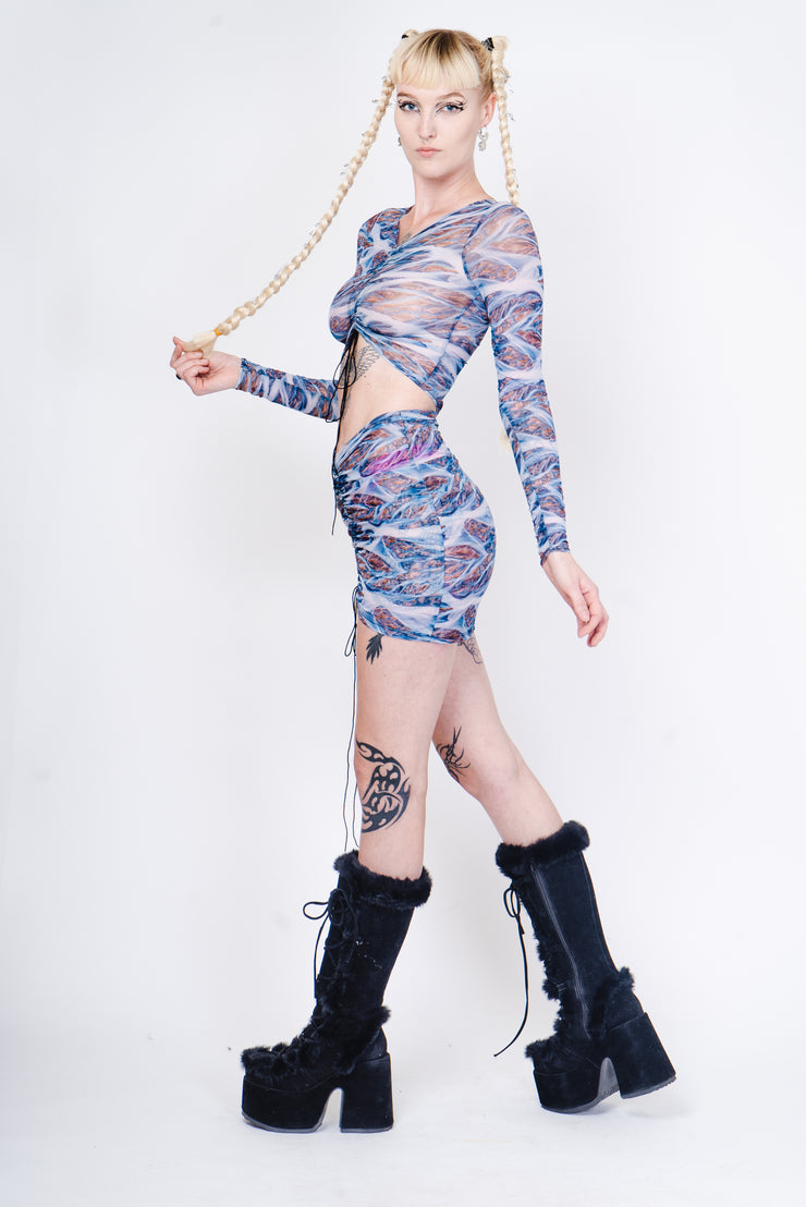 Blue Ice Mesh Top
