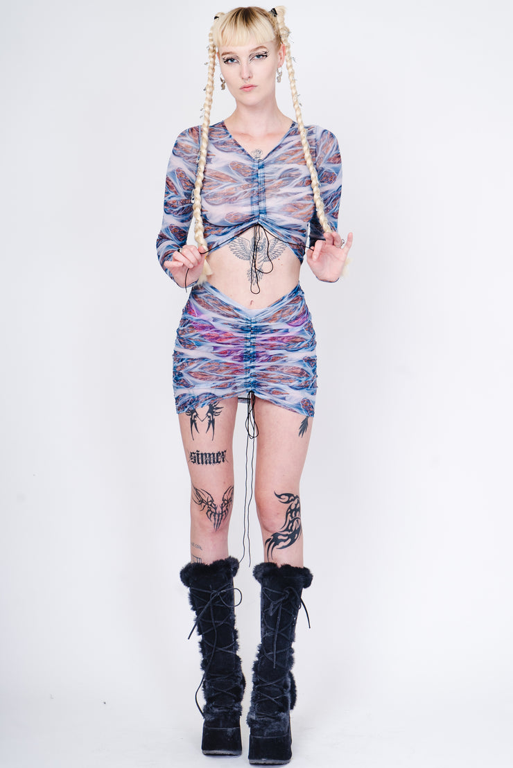 Blue Ice Mesh Top