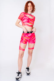Lara Croft Shorts in Pink Lava