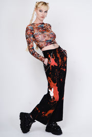 Tattoo print mesh top in an Ed Hardy Style.