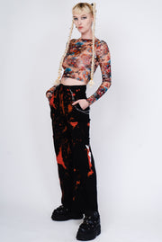 Tattoo print mesh top in an Ed Hardy Style.