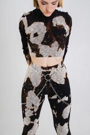 Bleached black top in the "Burned up" style made for alternative girls
